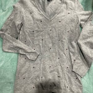 Tommy Hilfiger Light Gray V-Neck Pullover